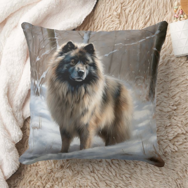 Keeshond Let It Snow Christmas Cushion (Blanket)