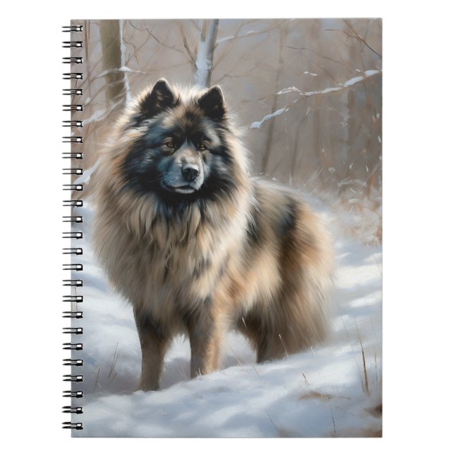 Keeshond Let It Snow Christmas Notebook (Front)