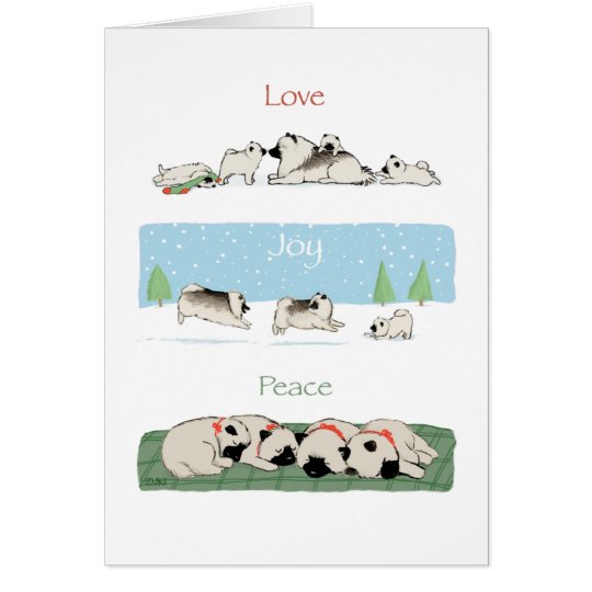 Keeshond Love Joy Peace Card