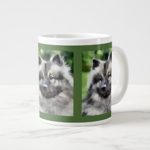Keeshond Lovers Art Gifts Large Coffee Mug
