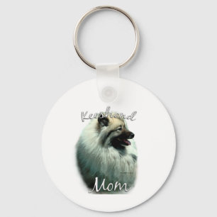 Keeshond Mum 2 Key Ring