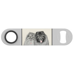 Keeshond Mum and Son Painting - Original Dog Art