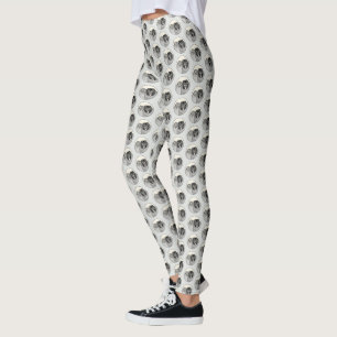 Keeshond Mum and Son Painting - Original Dog Art Leggings