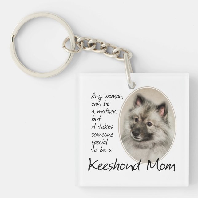 Keeshond Mum Key Ring (Front)