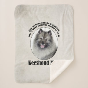 Keeshond Mum Sherpa Blanket