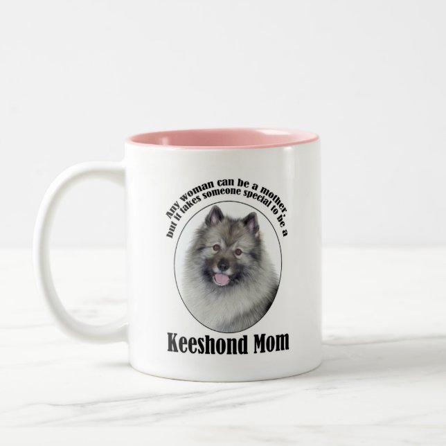 Keeshond Mum Two-Tone Coffee Mug (Left)