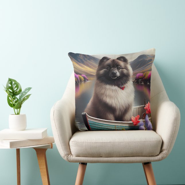 Keeshond on a Paddle: A Scenic Adventure  Cushion (Chair)