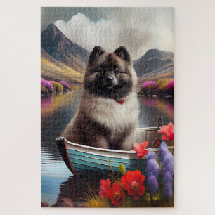 Keeshond on a Paddle: A Scenic Adventure Jigsaw Puzzle