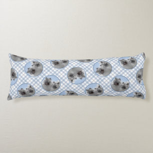 Keeshond Painting 2 Keeshonden Original Dog Art Body Cushion