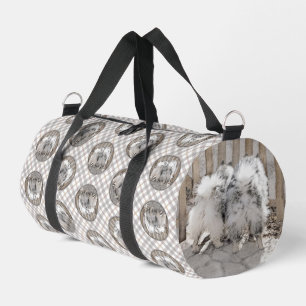 Keeshond Painting Butts At the Gate Cute Dog Art Duffle Bag