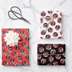 Keeshond Painting Christmas Old Red Truck Dog Art Wrapping Paper Sheet