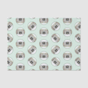 Keeshond Painting Christmas Puppy by Fireplace Art Tissue Paper