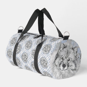 Keeshond Painting Kees Cute Original Pet Dog Art Duffle Bag