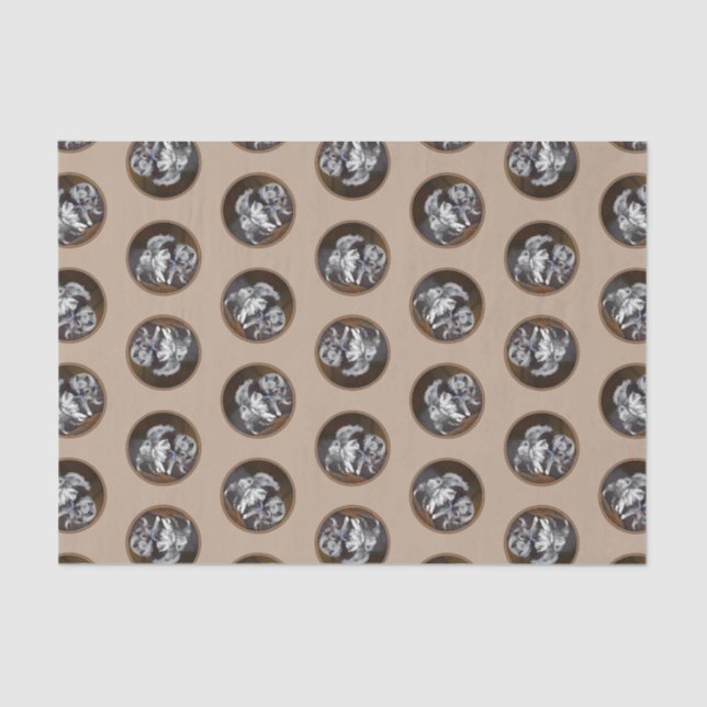 Keeshond Painting Playtime Cute Original Dog Art Tissue Paper (Front)