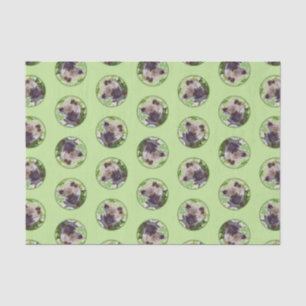 Keeshond Painting Puppy in the Garden Original Art Tissue Paper