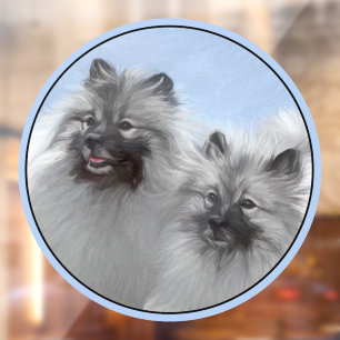 Keeshond Pair of Kees Painting Original Animal Art