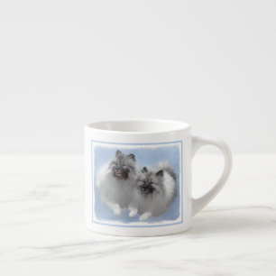 Keeshond Pair of Kees Painting Original Animal Art Espresso Cup