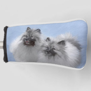 Keeshond Pair of Kees Painting Original Animal Art Golf Head Cover