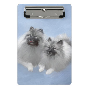 Keeshond Pair of Kees Painting Original Animal Art Mini Clipboard