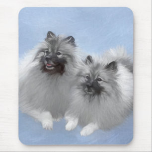 Keeshond Pair of Kees Painting Original Animal Art Mouse Pad