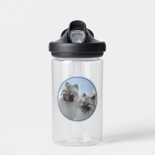 Keeshond Pair of Kees Painting Original Animal Art Water Bottle