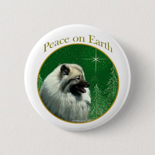 Keeshond Peace 6 Cm Round Badge (Front)