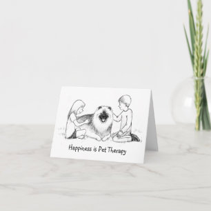 Keeshond Pet Therapy with Customisable Text Card