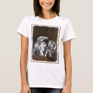 Keeshond Playtime Painting - Cute Original Dog Art T-Shirt