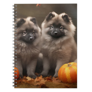 Keeshond Puppy Autumn Delight Pumpkin Notebook