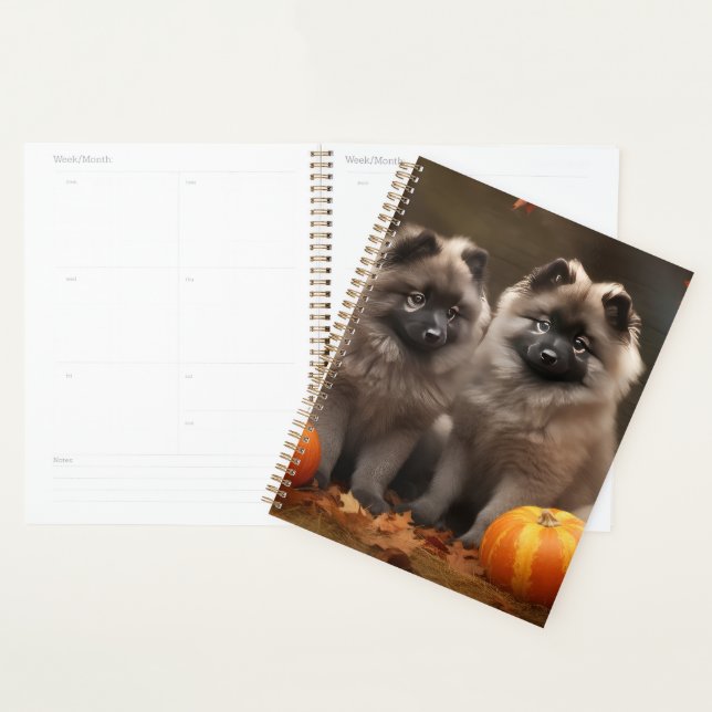 Keeshond Puppy Autumn Delight Pumpkin Planner (Display)