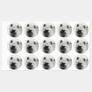 Keeshond Puppy Drawing - Cute Original Dog Art