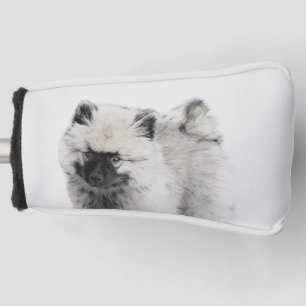Keeshond Puppy Drawing - Cute Original Dog Art Golf Head Cover