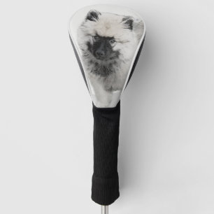 Keeshond Puppy Drawing - Cute Original Dog Art Golf Head Cover