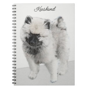 Keeshond Puppy Drawing - Cute Original Dog Art Notebook