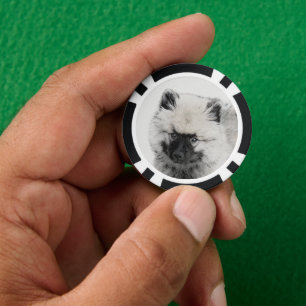 Keeshond Puppy Drawing - Cute Original Dog Art Poker Chips