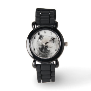 Keeshond Puppy Drawing - Cute Original Dog Art Watch