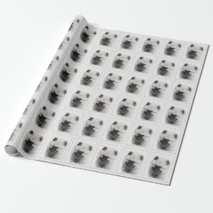 Keeshond Puppy Drawing - Cute Original Dog Art Wrapping Paper