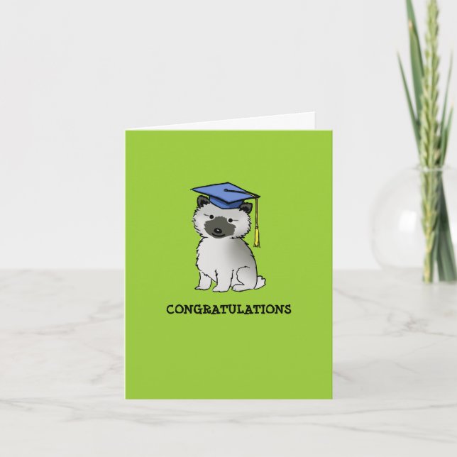 Keeshond Puppy Graduation Card (Front)