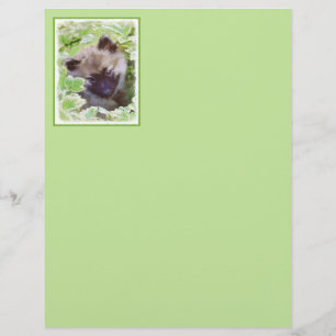 Keeshond Puppy in the Garden Painting Original Art
