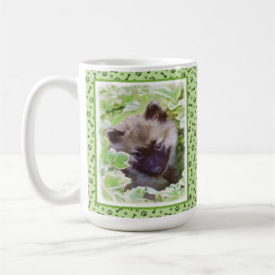 Keeshond Puppy in the Garden Painting Original Art Coffee Mug