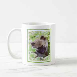Keeshond Puppy in the Garden Painting Original Art Coffee Mug