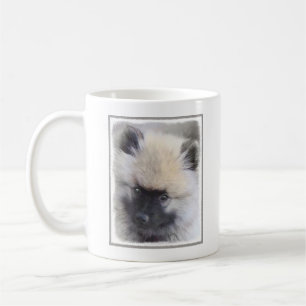 Keeshond Puppy Painting - Cute Original Dog Art Coffee Mug
