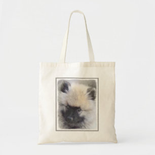Keeshond Puppy Painting - Cute Original Dog Art Tote Bag