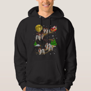 Keeshond Reindeer Christmas Dog Riding Santa Xmas Hoodie