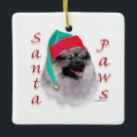 Keeshond Santa Paws Ceramic Ornament<br><div class="desc">Your favourite Christmas dog plays Santa Claus ~ or Santa Paws. This fun design of AKC dog breed,  Keeshond,  makes a unique Keeshond Christmas gift for any Keeshond lover.</div>