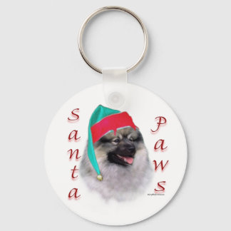 Keeshond Santa Paws Key Ring