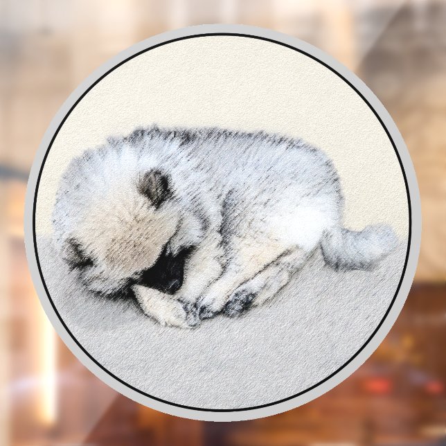 Keeshond Sleeping Puppy Painting Original Dog Art (Sheet 2)
