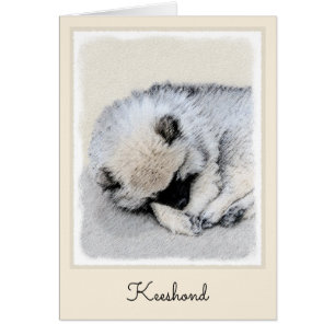 Keeshond Sleeping Puppy Painting Original Dog Art