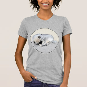 Keeshond Sleeping Puppy Painting Original Dog Art T-Shirt
