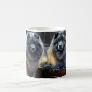 Keeshond Snowy Sleigh Christmas Decor Coffee Mug
